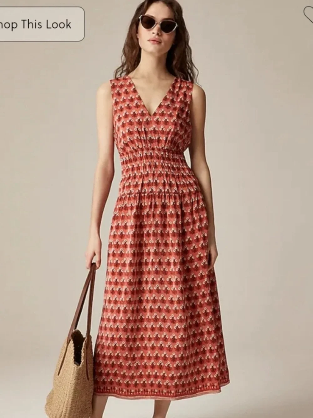 J. Crew Red Printed Maxi Dress